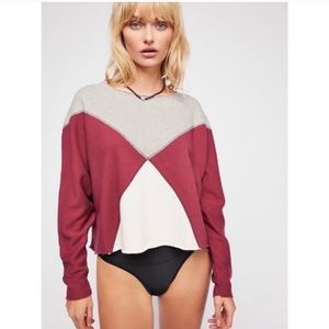 Free People Montauk Pullover Colorblock Sweatshirt